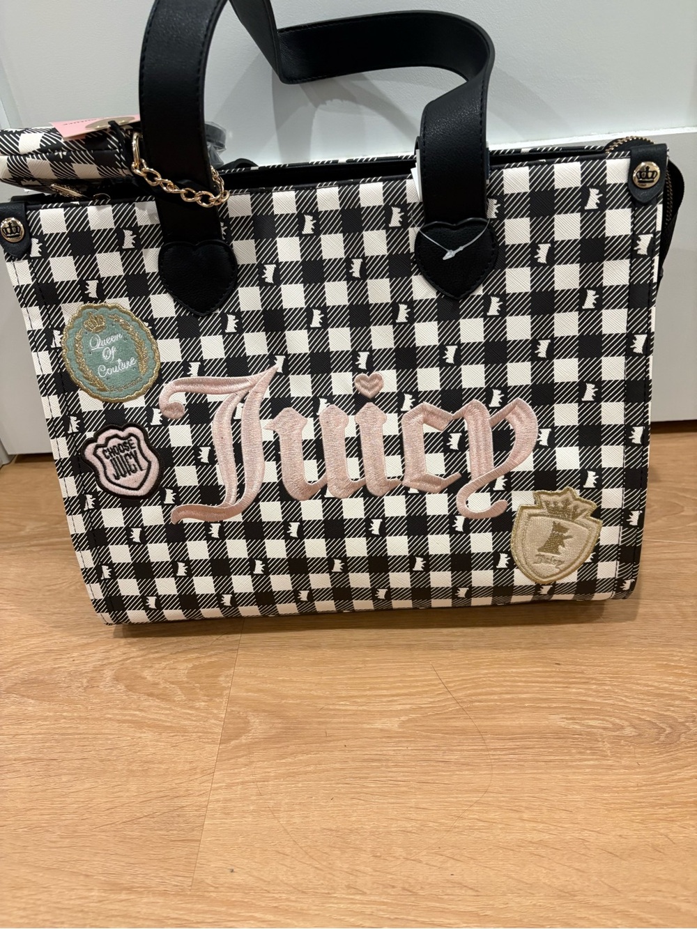 Juicy Couture Study in Style Black & White Scottie Tote
